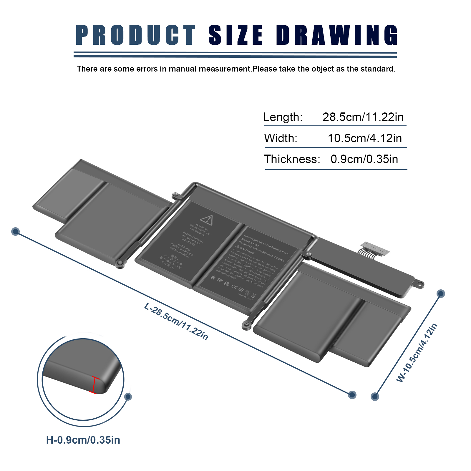 A1582 A1502 Battery for MacBook Pro 13 inch Retina Early 2015 Mid 2014 Late 2013