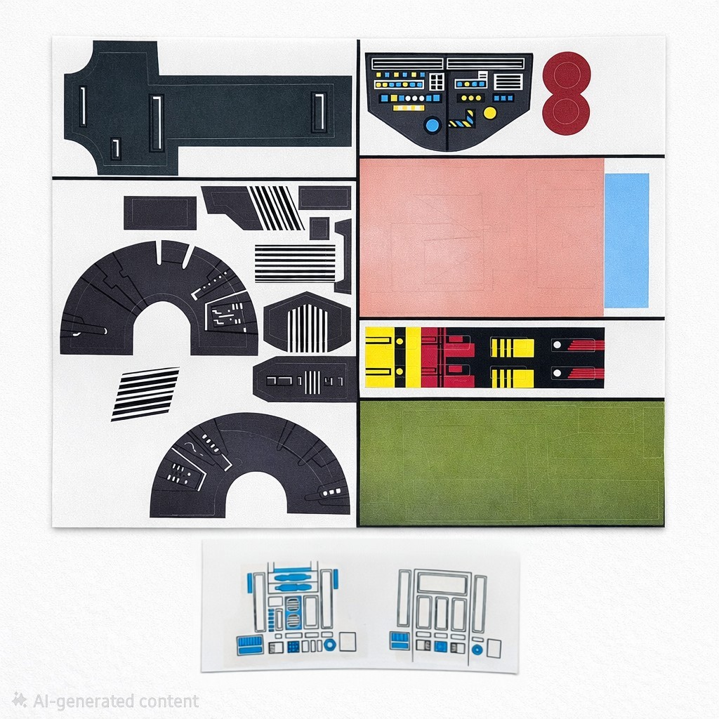 Vintage Star Wars Slave 1 Replacement Toy Stickers -Peel & Stick -No Need To Cut