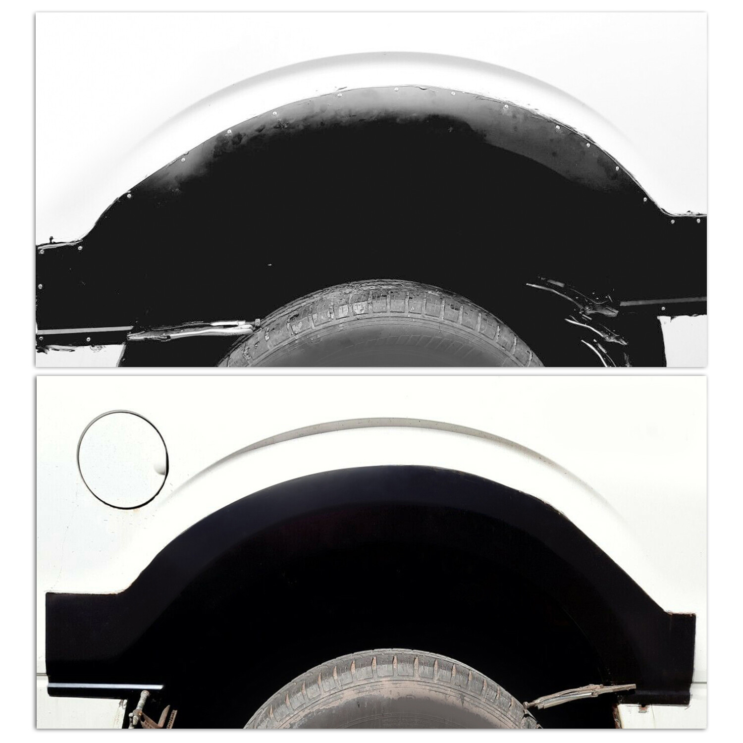 Pair of Gloss Black Rear Wheel Arch Steel Bed Panels For 09-14 Ford F150 F-150