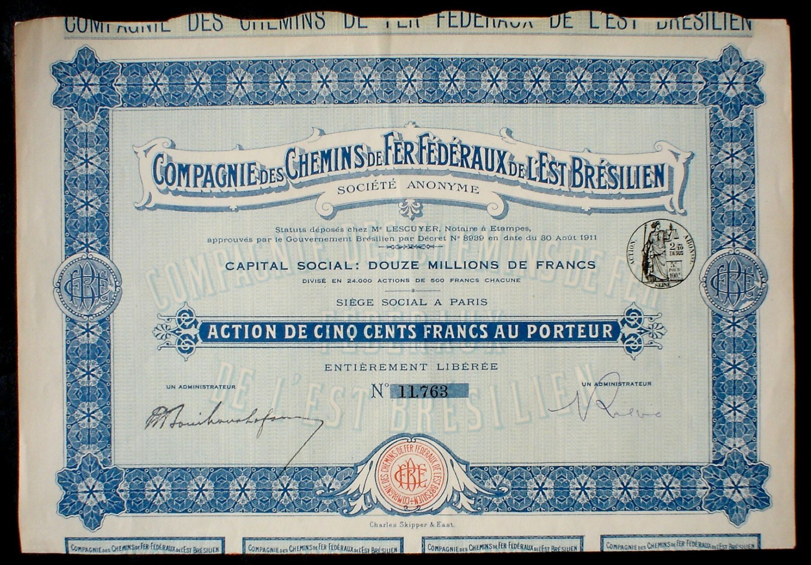 Brazil, Collection of 12 Bonds and Stocks 1885 - 1939, all are uncancelled