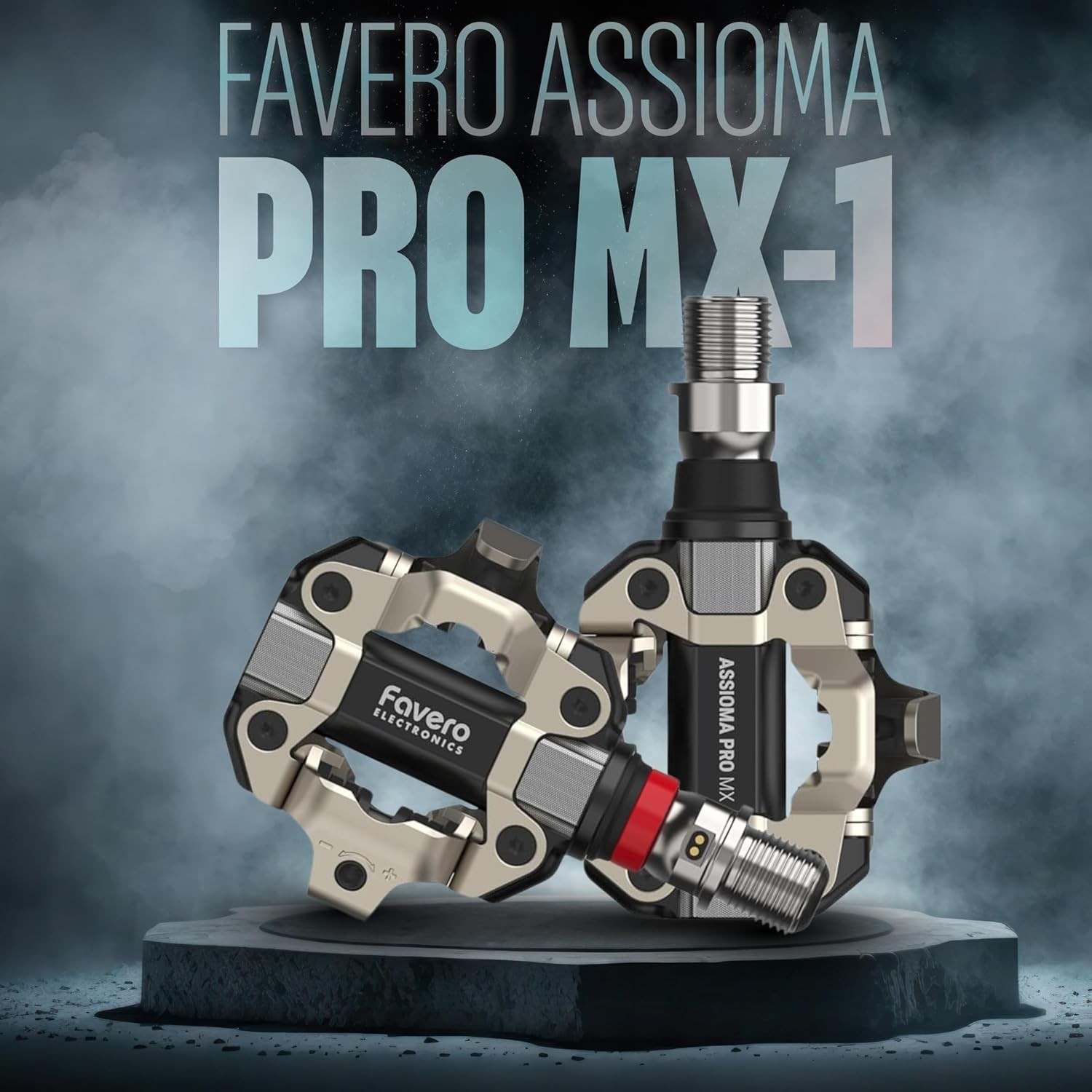 Favero Assioma PRO MX-1 MTB Power Meter Pedals with Extra SPD Cleats, Multi Tool