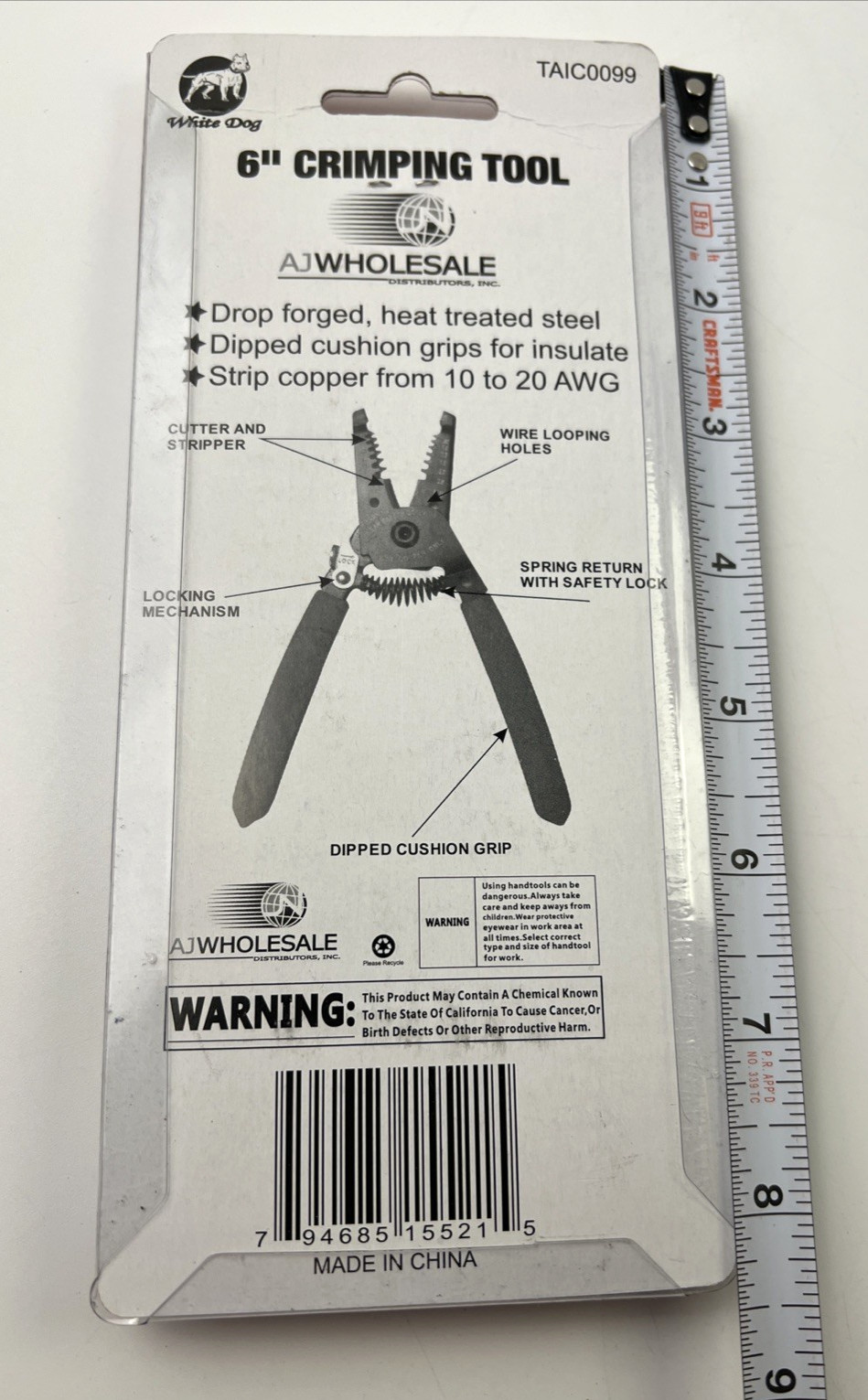 6" Crimping Tool - White Dog Unopened