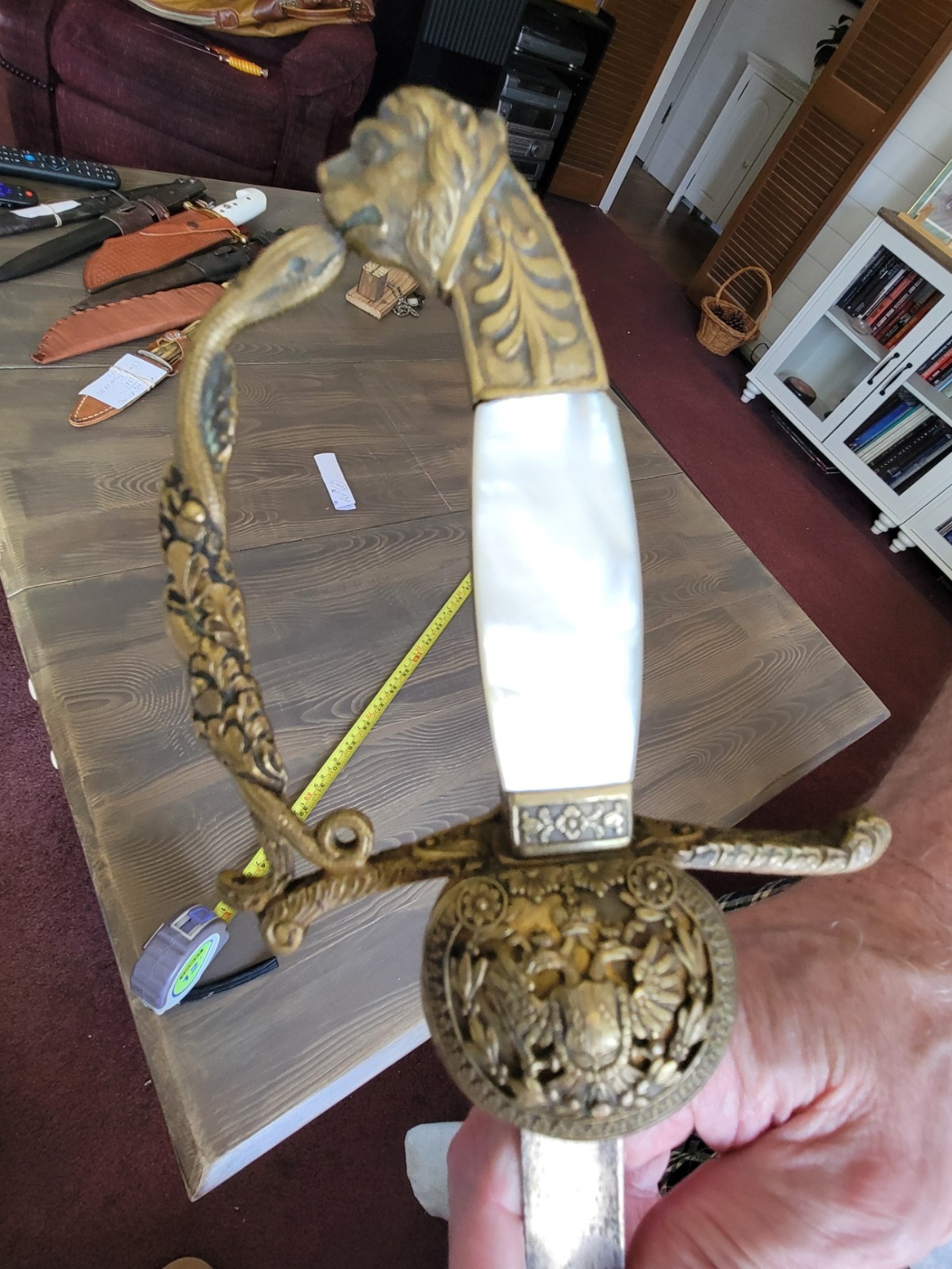 Antique Austro-Hungary 1800s Lionhead Court Sword Used