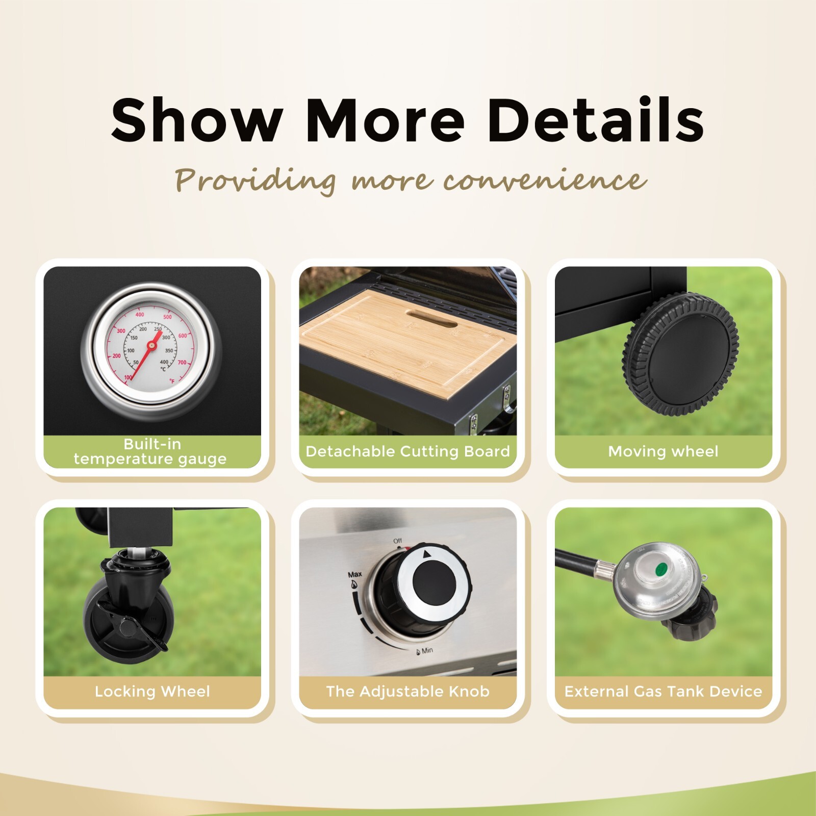 5-Burner Propane Gas Griddle Frying Combo Stainless Steel Outdoor BBQ Grill