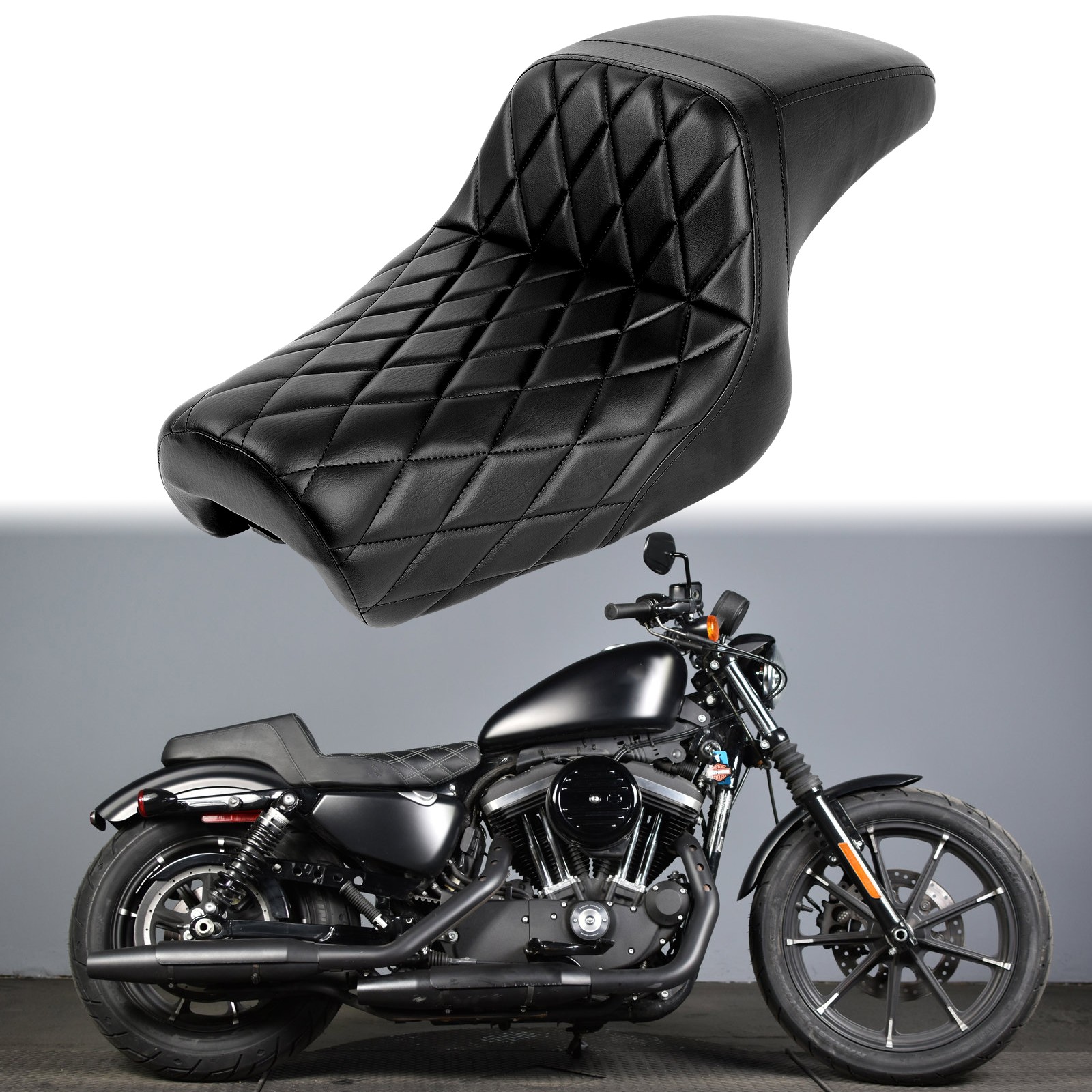 Driver Rider Passenger Two-up Seat For Harley Sportster XL Iron 883 1200 Custom