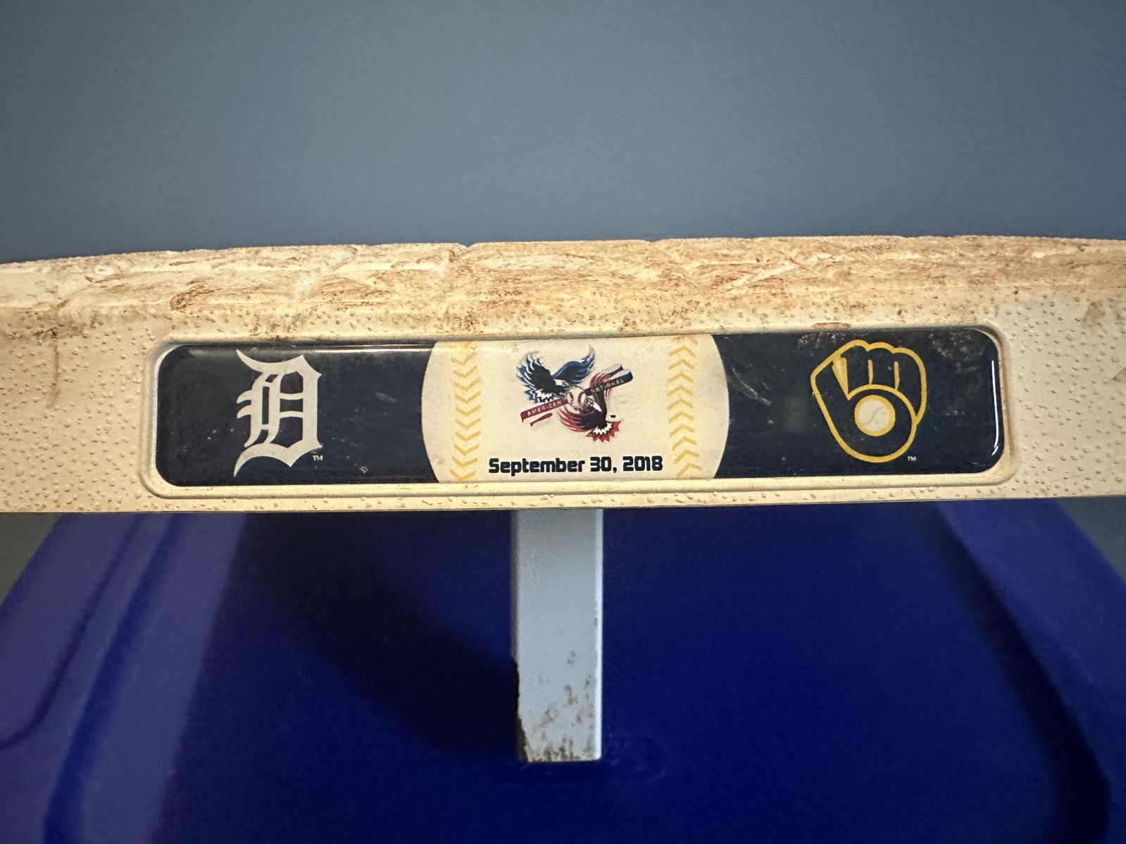 Milwaukee Brewers Game Used Base vs Detroit Tigers 1st Base: INN 1-9 9/30/18 MLB