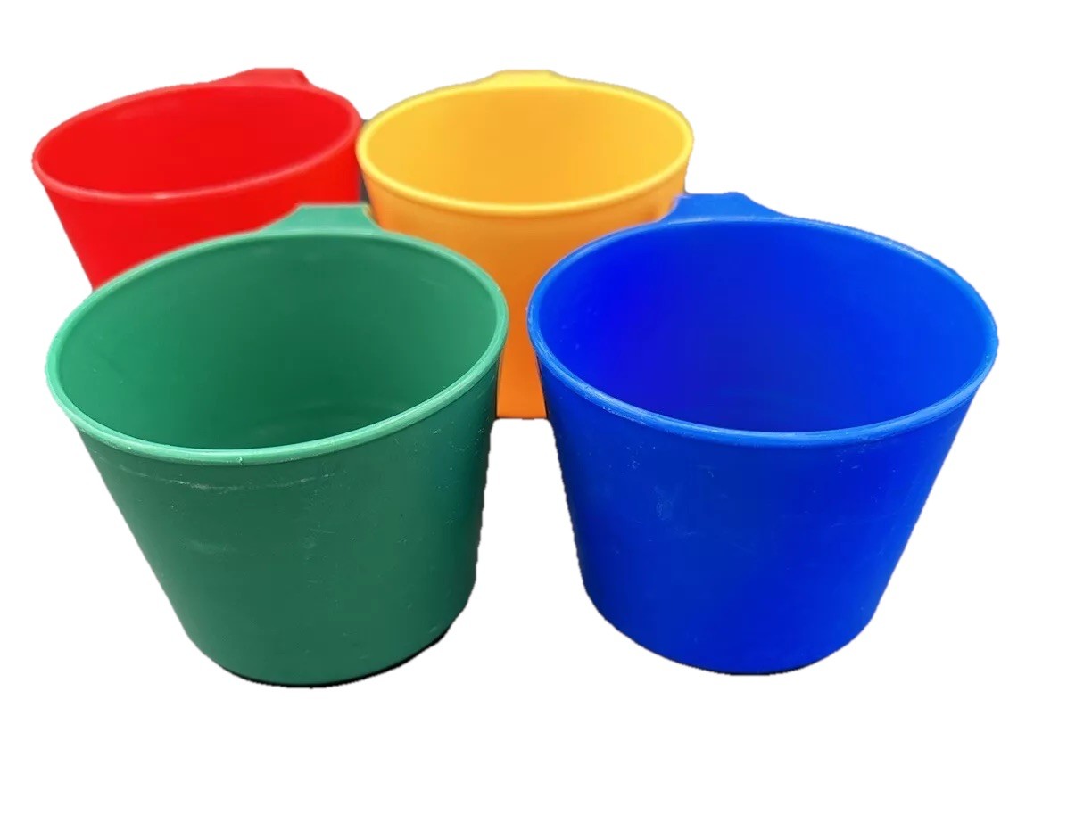 Vintage Mug Camping 4 lightweight Plastic 80's GSI Outdoors Tuff N Stuff