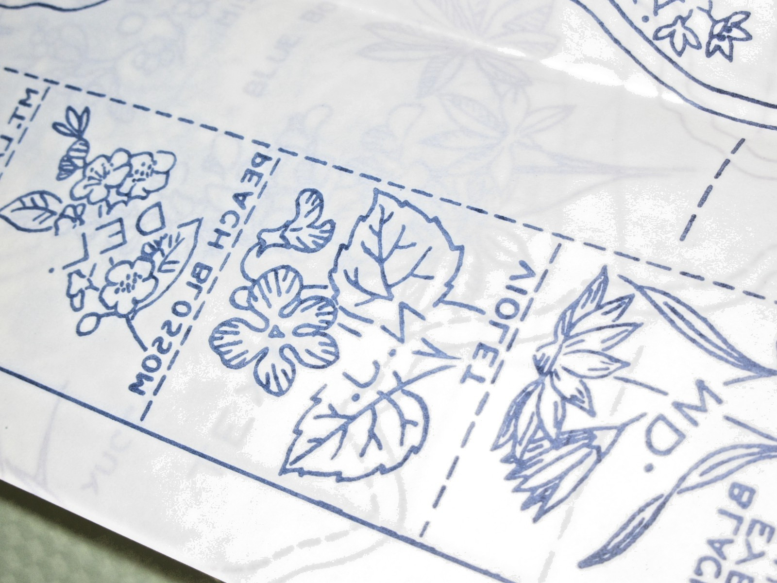 VTG/ NEW/OLD-USA STATE FLOWERS & MAP PANEL PATTERN #2-654~Approx. 16.50'x21.0"-N