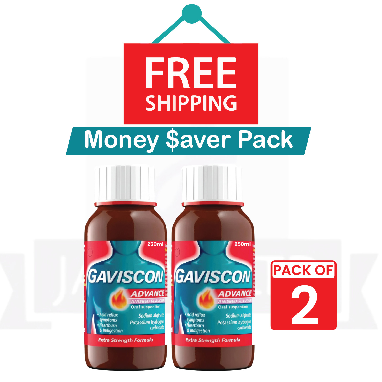 2 PACK OF GavI$con Advance Aniseed (250ML) - FREE DELIVERY - EXP - (02/2027)