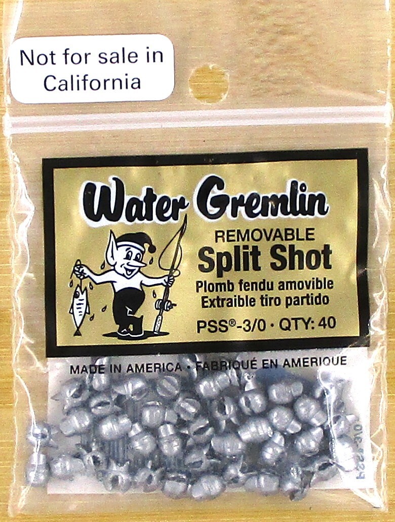 (6) Packs Water Gremlin New Removable Split Shot Sinkers Size- PSS-3/0 New
