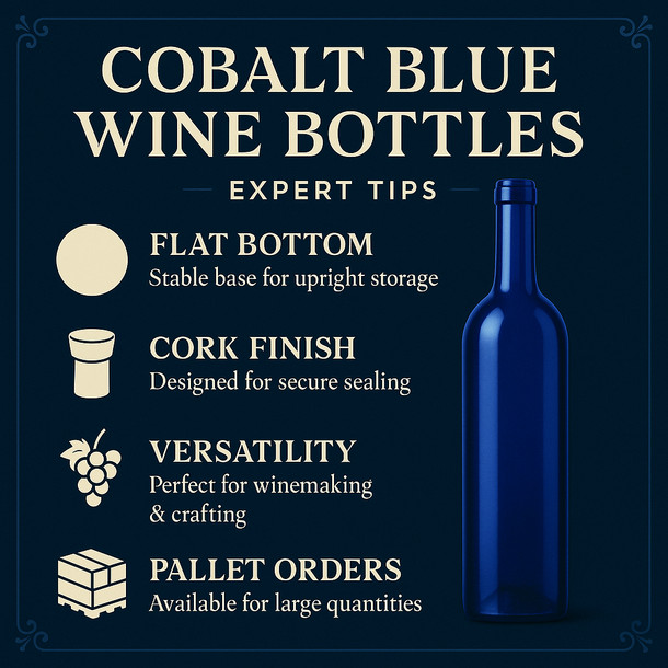 LD Carlson Cobalt Blue Wine Bottles 750 mL - 12/Case
