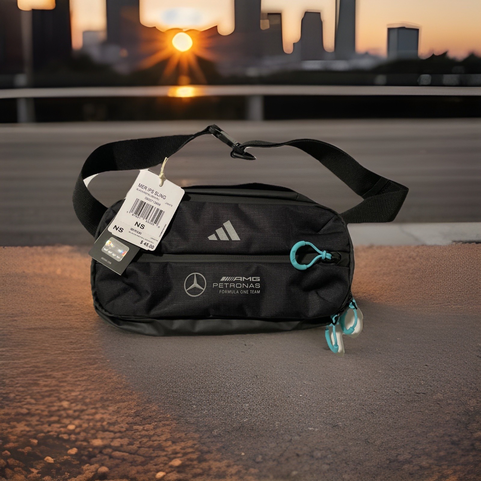 NWT adidas Mercedes AMG Petronas IPS One Size Sling Crossbody Bag JX6478