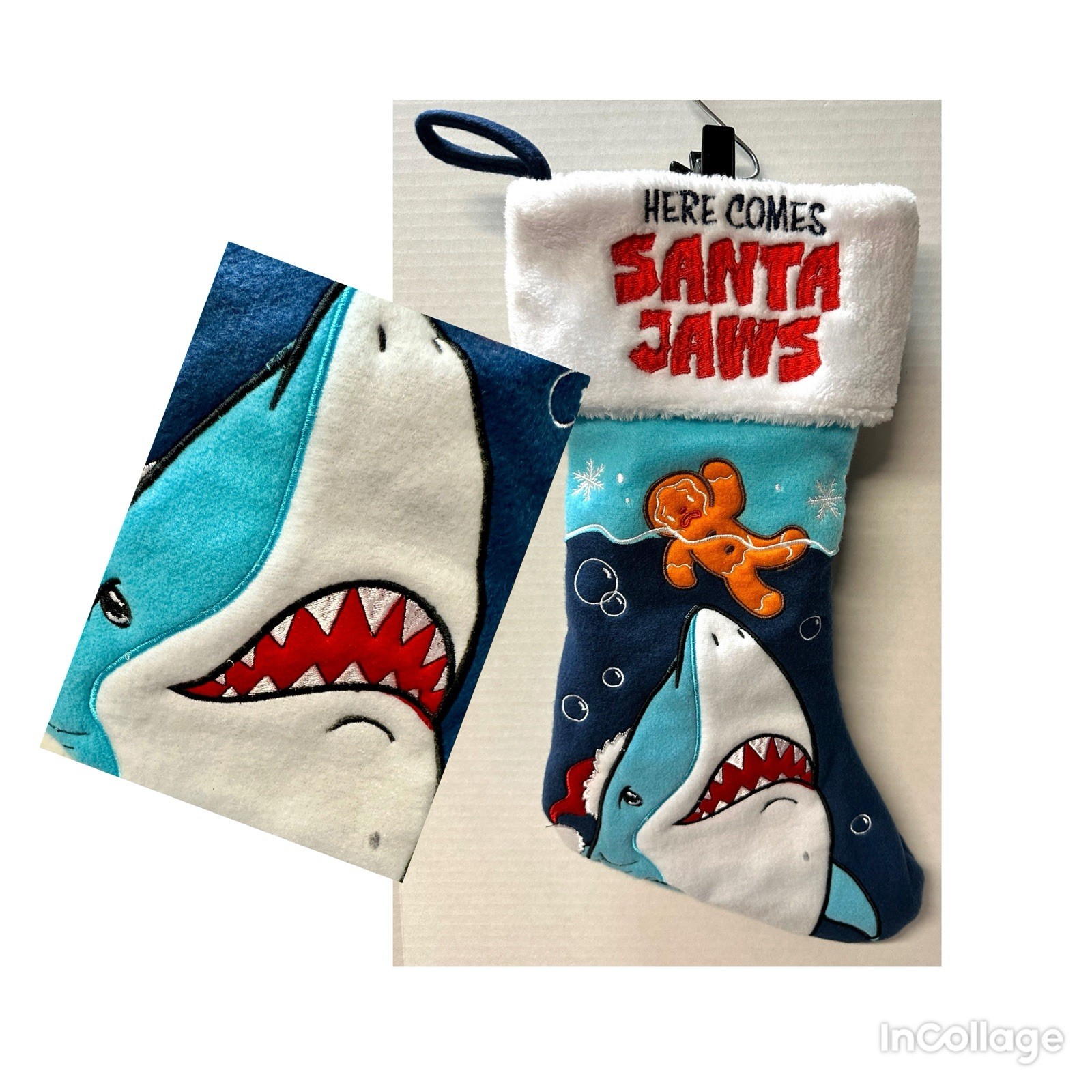 Here Comes Santa Jaws 18” Christmas Stocking