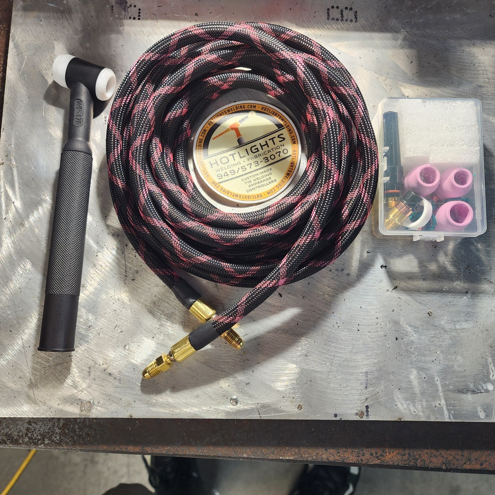 Ultraflex 150amp tig Hose #17 flex head TorchTIG Stubby Gas Lens ck