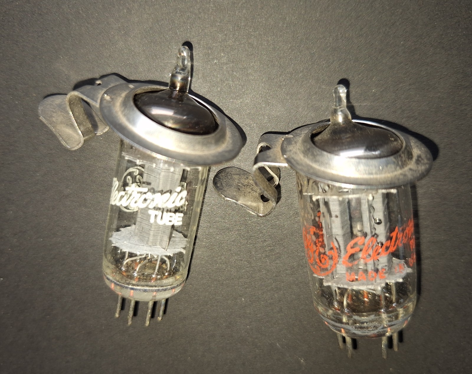 TWO TUBE HOLD-DOWN RINGS 6C4 12AU7 0.633" ID STAINLESS