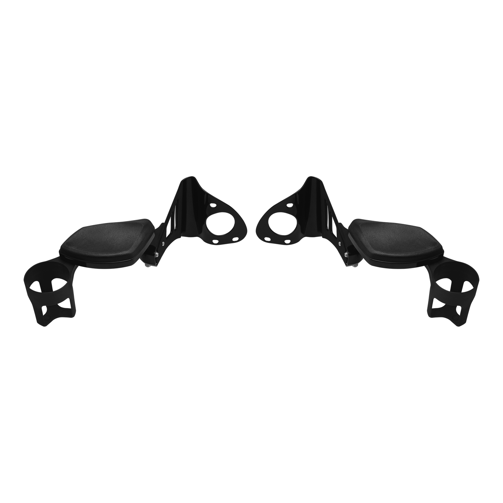 Black Passenger Arm Rests Armrests Drink Holder Fit For Harley Touring 2014-2024