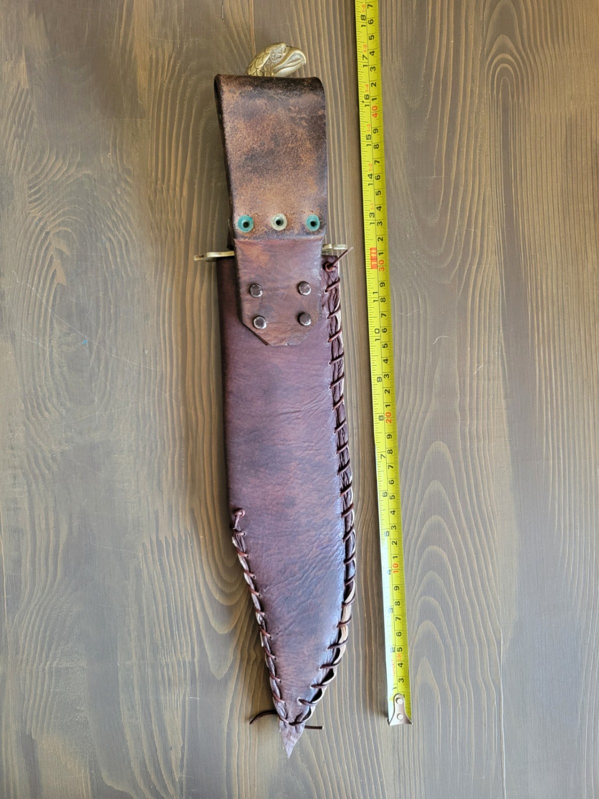 Post Civil War Eagle Head Bowie Knife with Custom Sheath