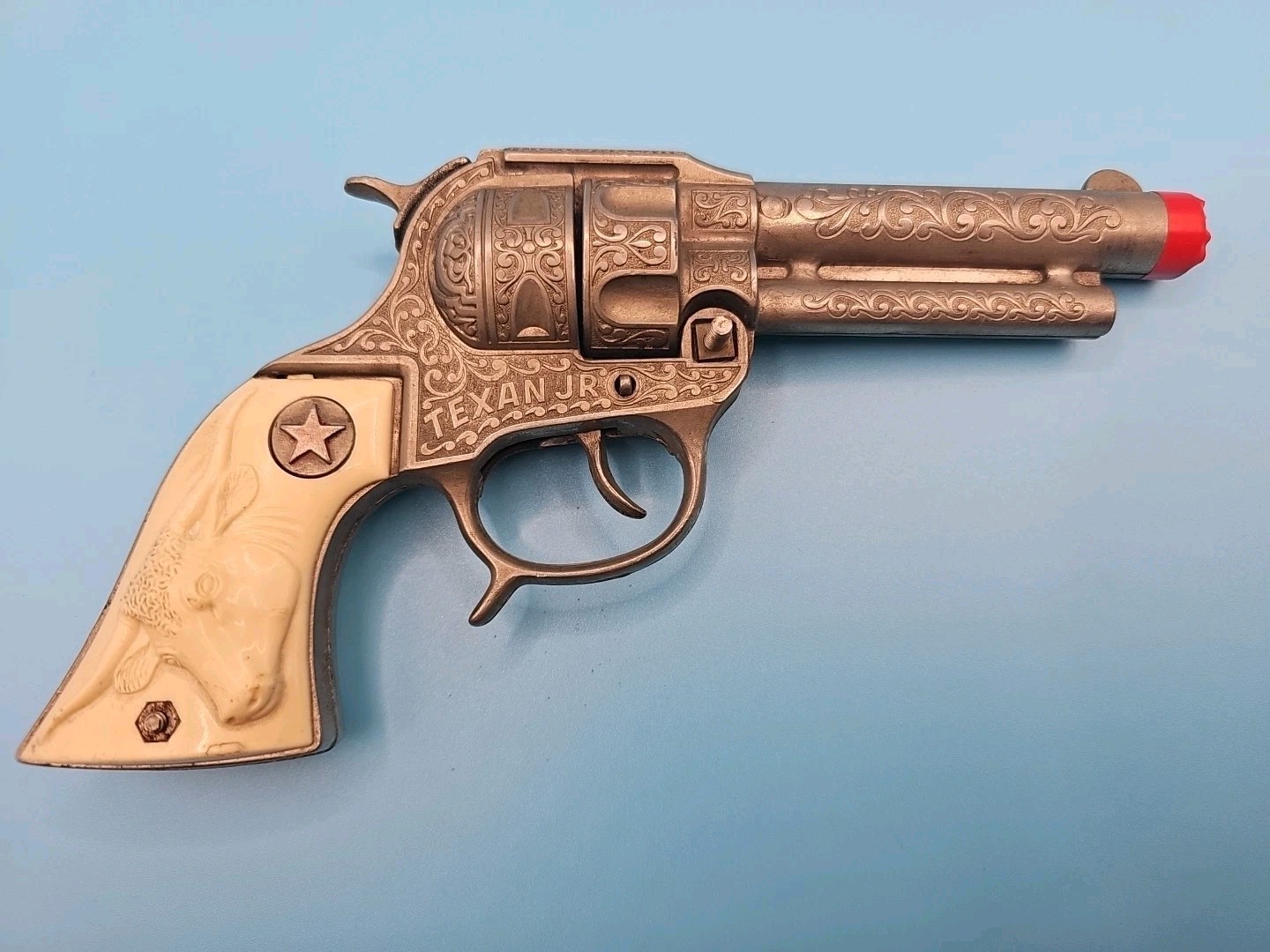 *Rough* Hubley Texan Jr. Childs Toy Cap Gun Texas Long Horn Steer Handle