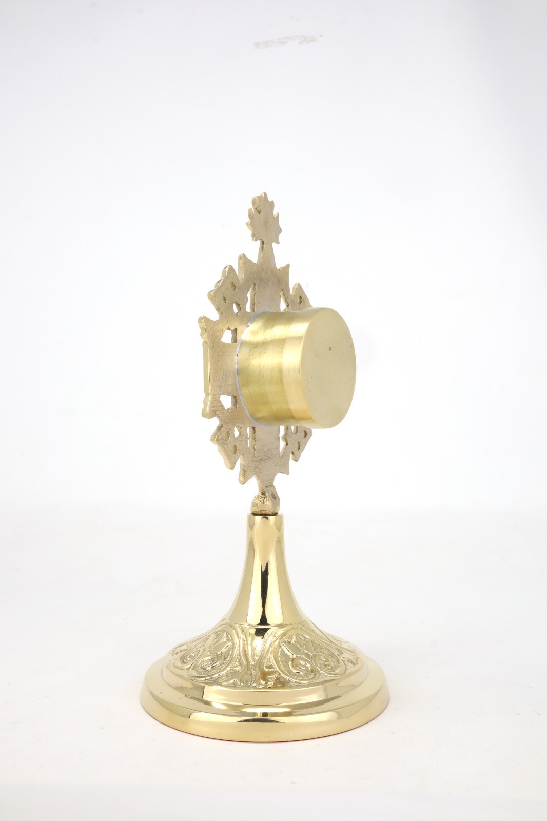 High Polished Brass Ornate Jerusalem Cross Reliquary for Church or Home 8 In