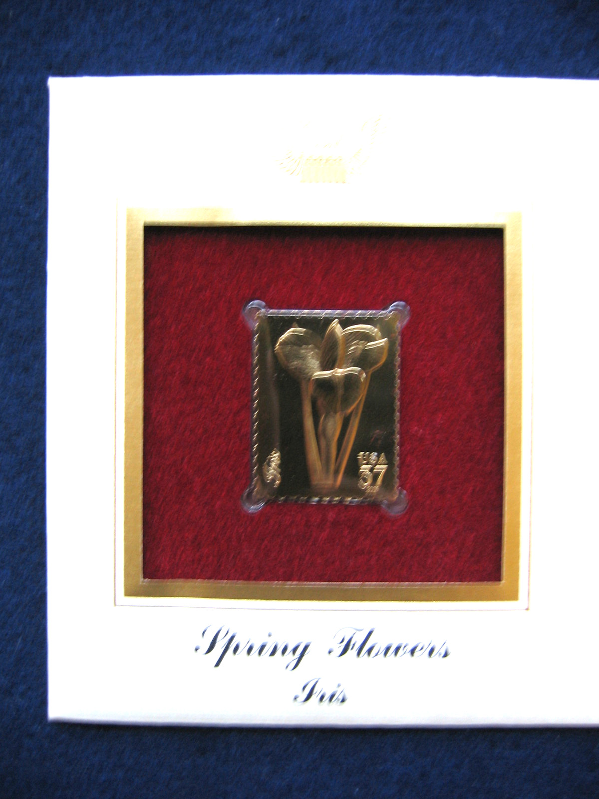 2005 Spring Flowers Iris Replica Gold Golden Cover Stamp