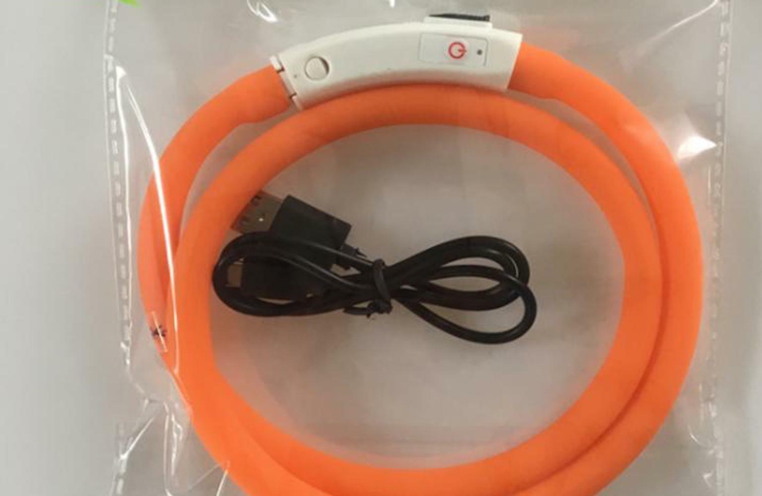 DOT RECHARGEABLE DOTTED LED PET GLOW COLLAR adjustable flash light-up FOR dog