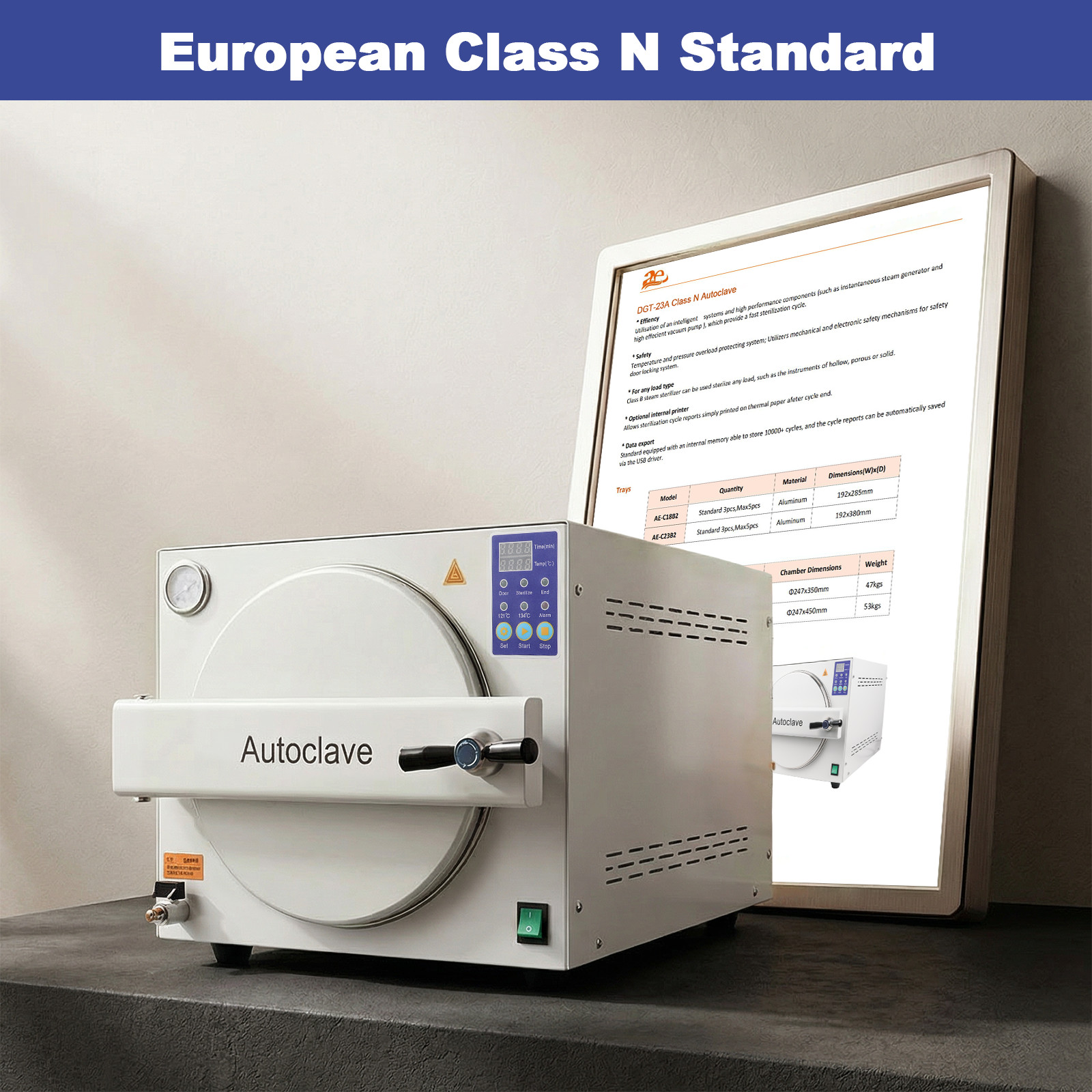 23L Dental Autoclave Steam Sterilizer Medical Dentist Surgical Sterilization USA