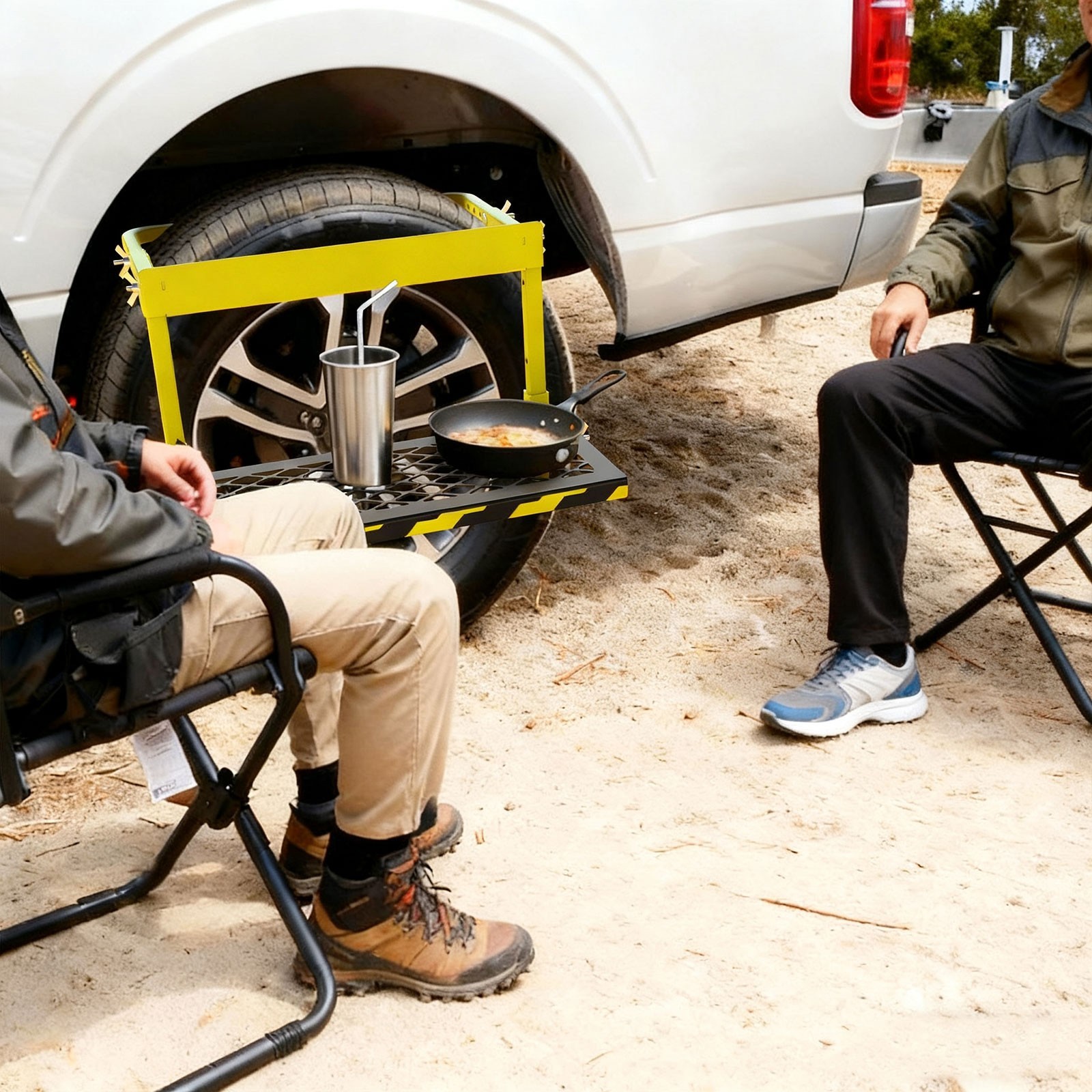 Adjustable Folding Truck Tire Step RV SUV Mounted Tirestep Over Wheel, Non-Slip