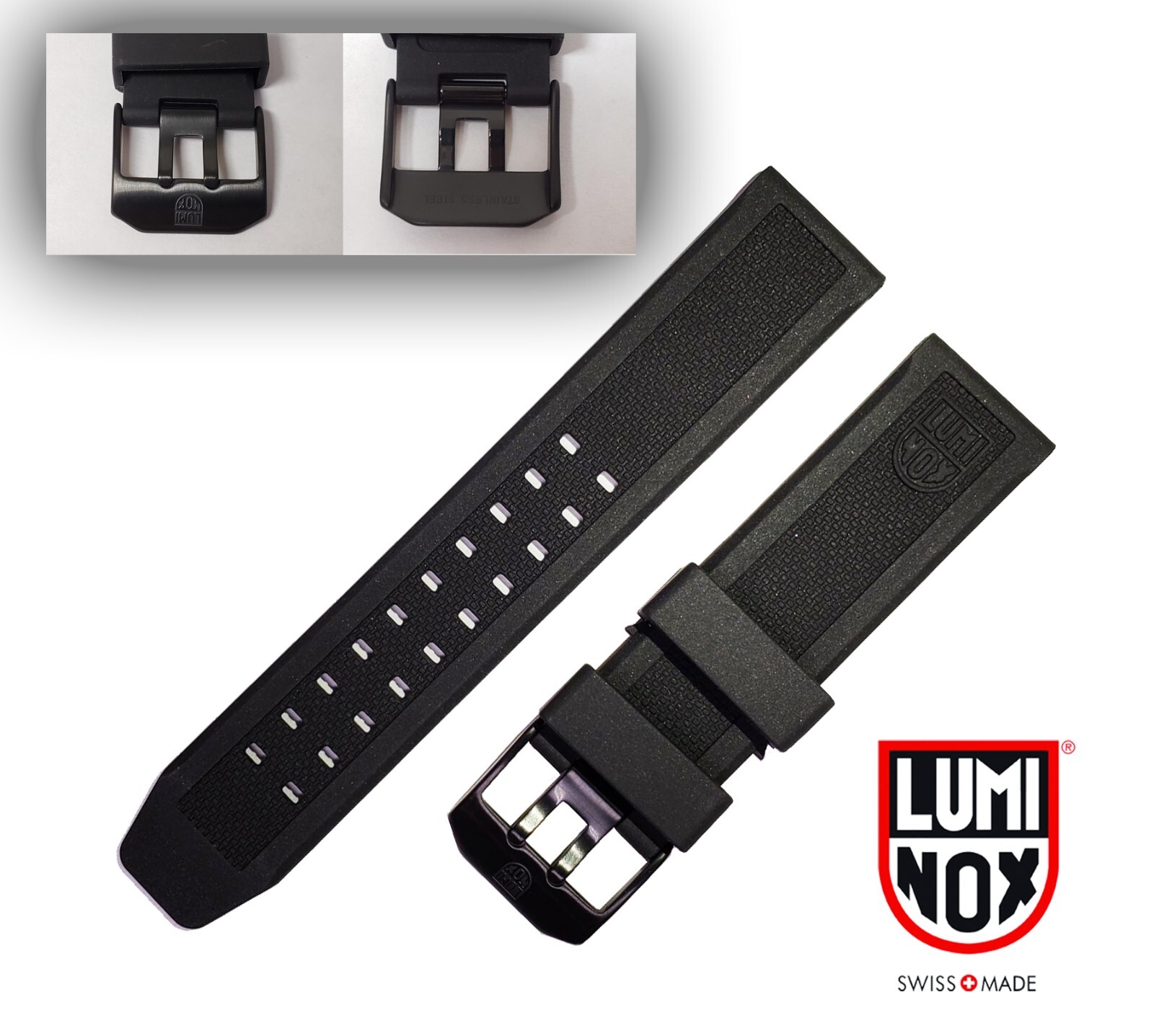 Genuine Luminox Band 23mm 3050 3150 3080 3950 8400 8800 NAVY SEAL EVO Black