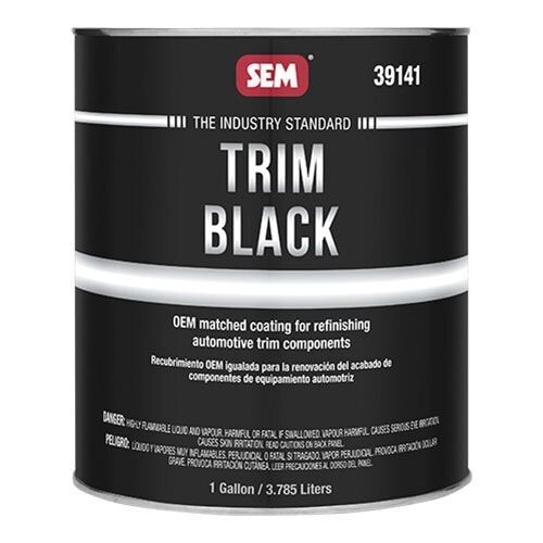 SEM Products 39141 Trim Black Auto Body Paint for Trim Components (Gallon)