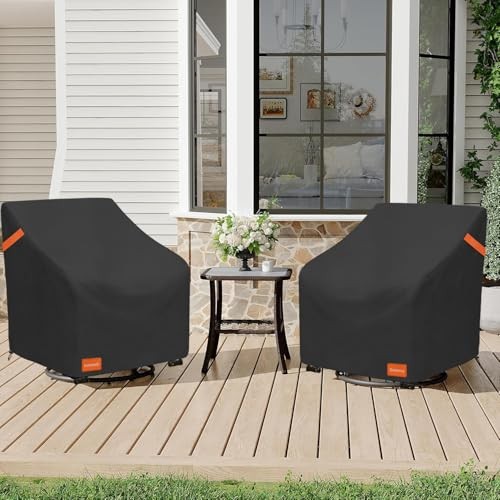 Outdoor Swivel Chair Cover 2 Pack,600D Heavy Duty 100% Waterproof Outdoor