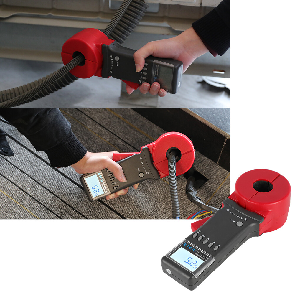 Earth Resistance Tester ETCR Clamp Grounding (Round) 0.01Ω~200Ω Resistance Meter