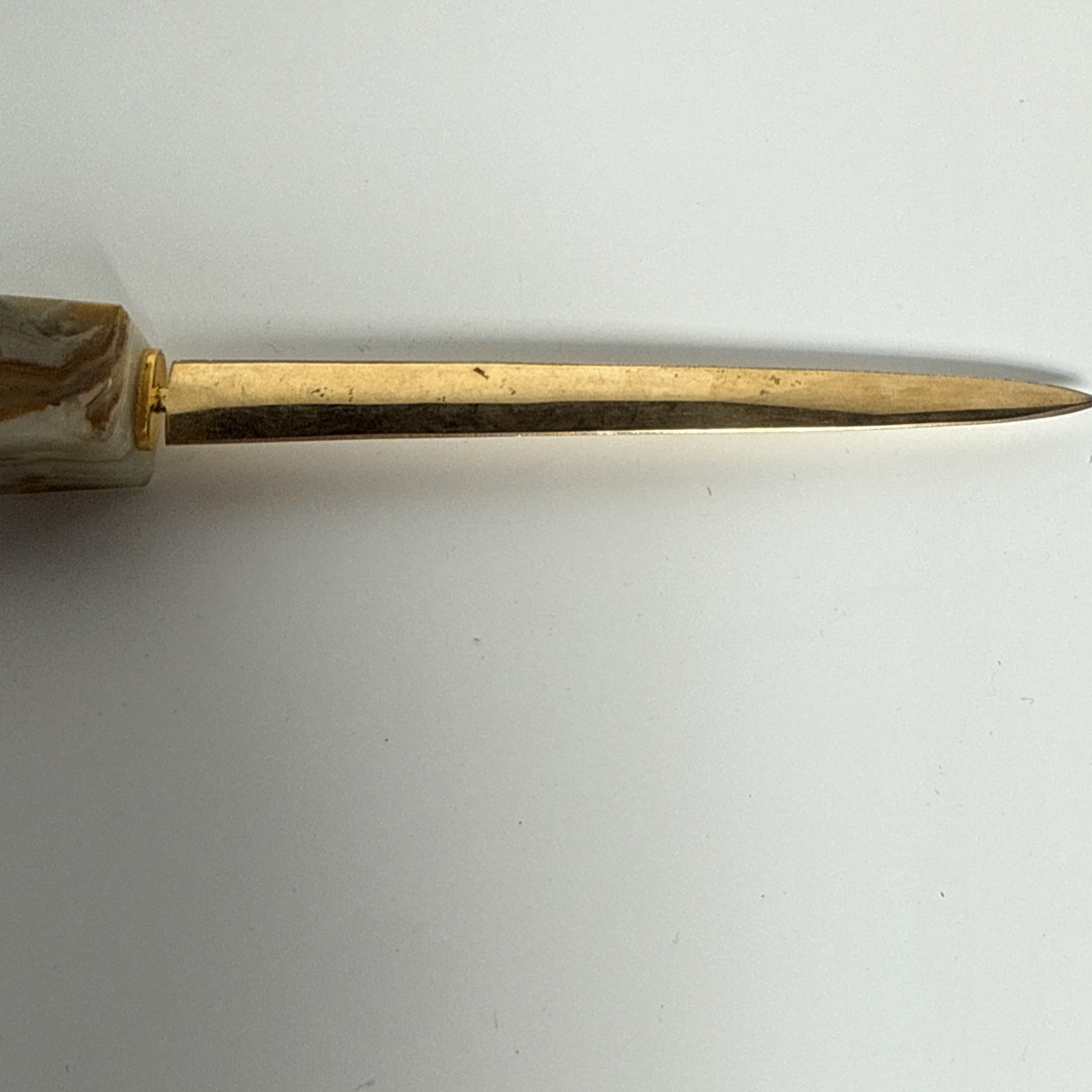 Onyx Italian Marble Rocker Desk Ink Blotter & Letter Opener