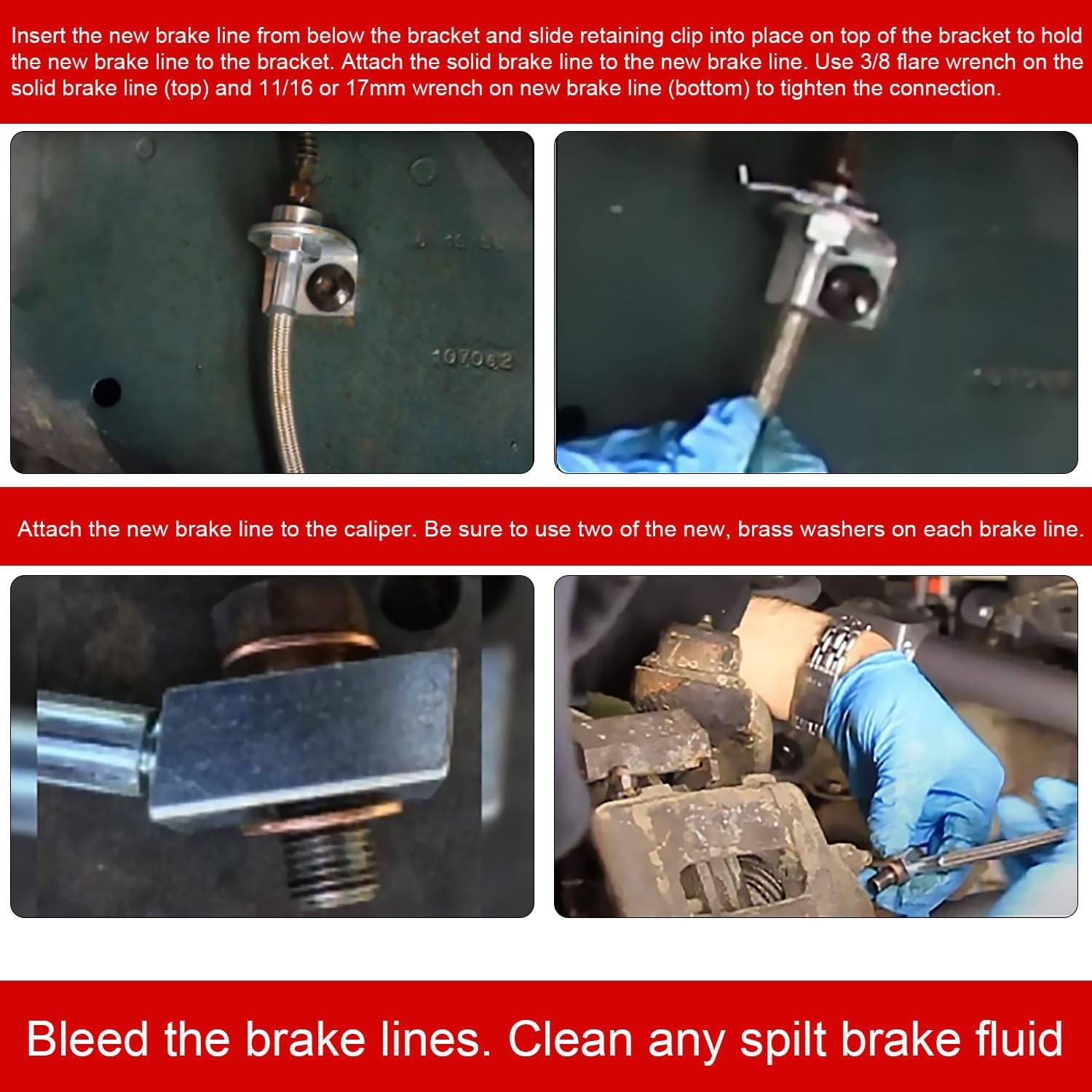 89715 Front and Rear Extended Stainless Brake Lines for Jeep Wrangler TJ YJ 87-0