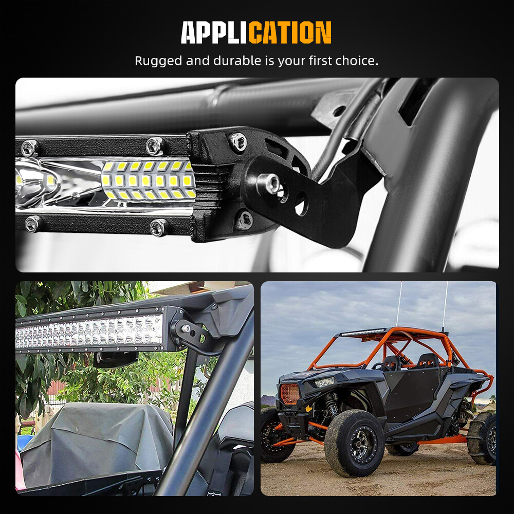 Roof 32" LED Light Bar Mount Brackets + 3'' Pods Kit For Polaris RZR XP 1000 900