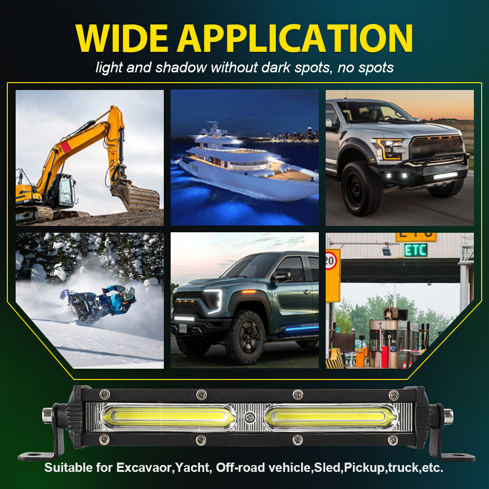 7 14 20 26 32 50" Slim LED Light Bar Spot Flood Combo Driving Truck SUV Offroad