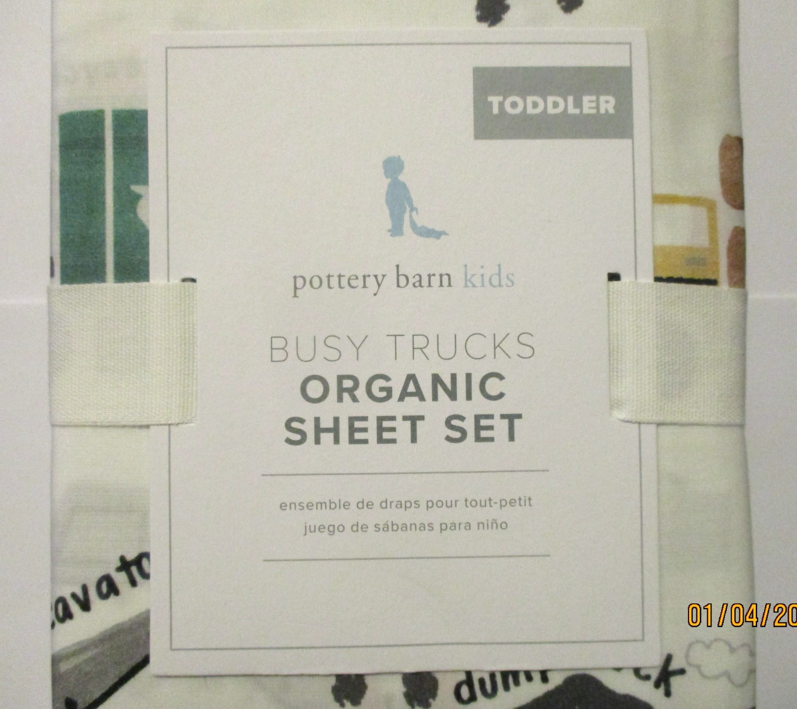 Pottery Barn Kids Busy Trucks Toddler Organic Sheet Set