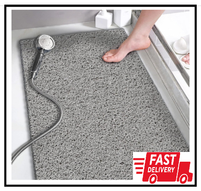 Shower Mats Non Slip without Suction Cups, 15.7× 36 Inch, PVC Loofah Bathroom Ma