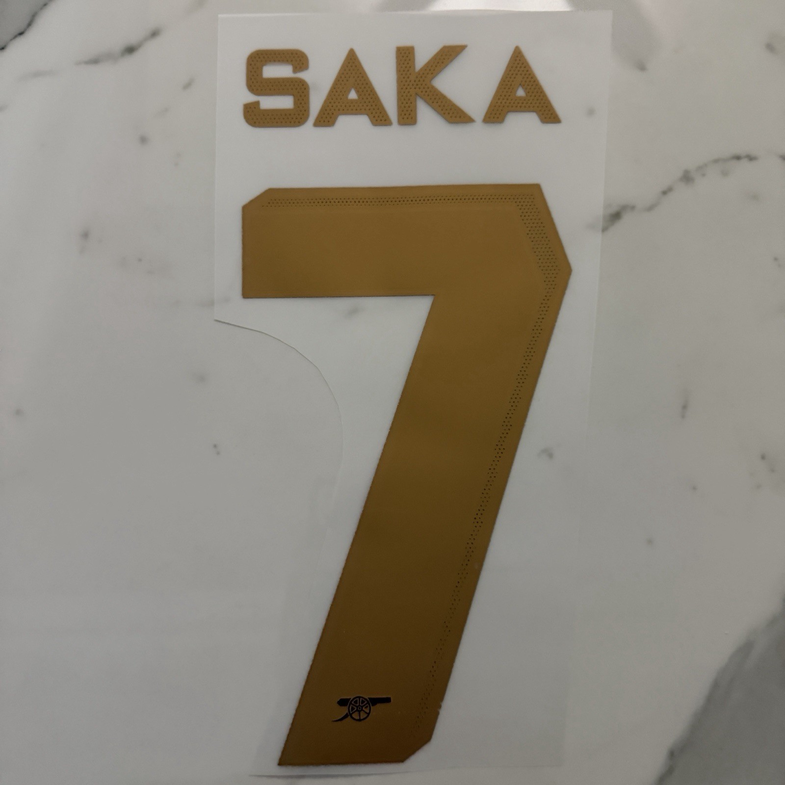 2022-23 SAKA Arsenal Away Nameset Name Number Dorsal Parche Badge Cup UCL