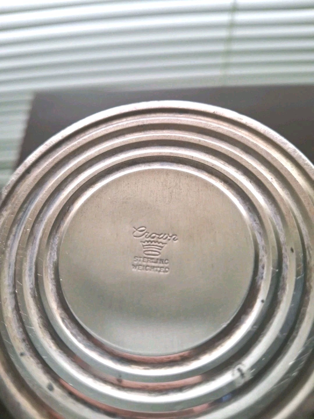 A rare Pair Of Sterling Silver Candelabras By CROWN. 8 In. Tall.