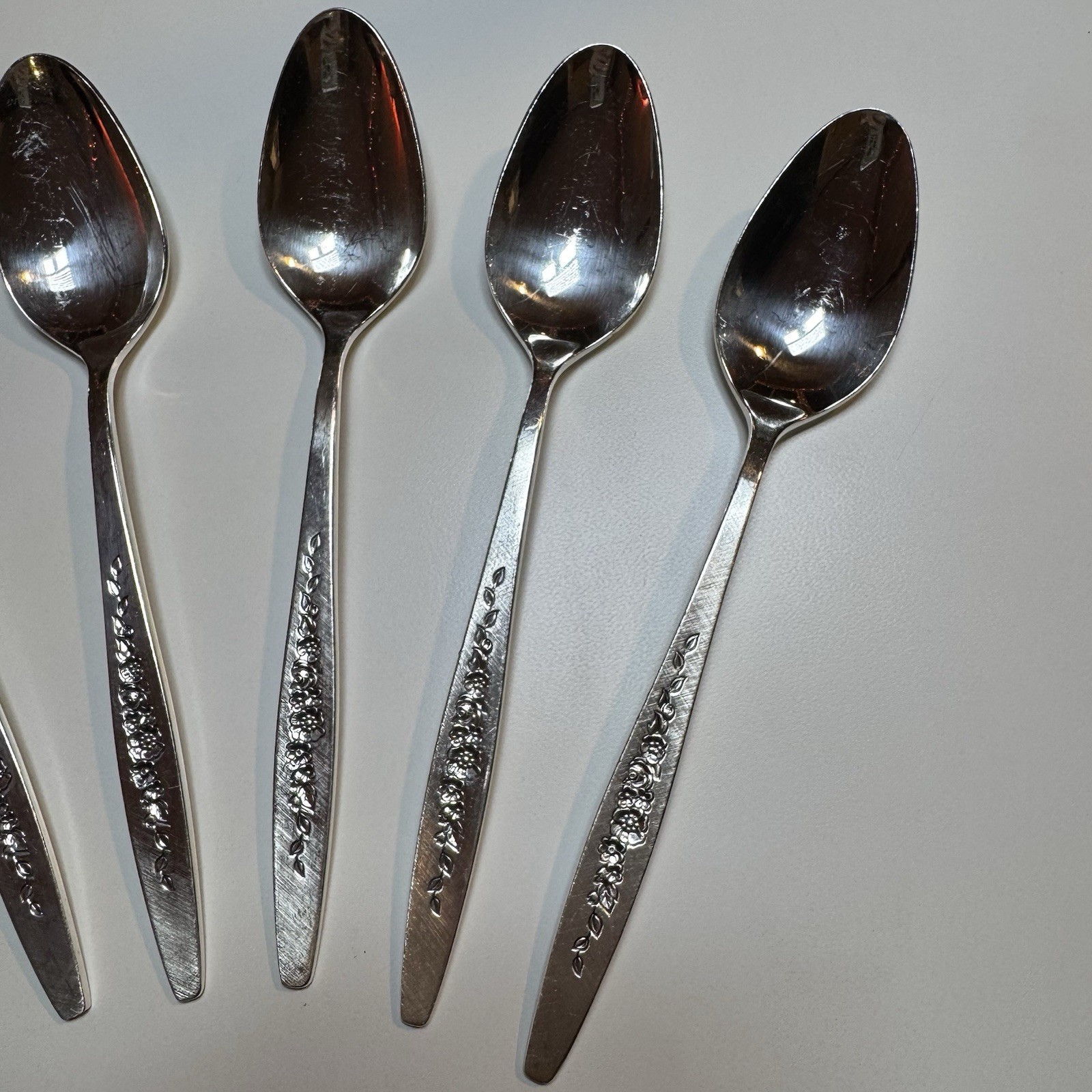 Set of 6 International Deep Silver Silverplate 1966 ~ Laurel Mist Tablespoon