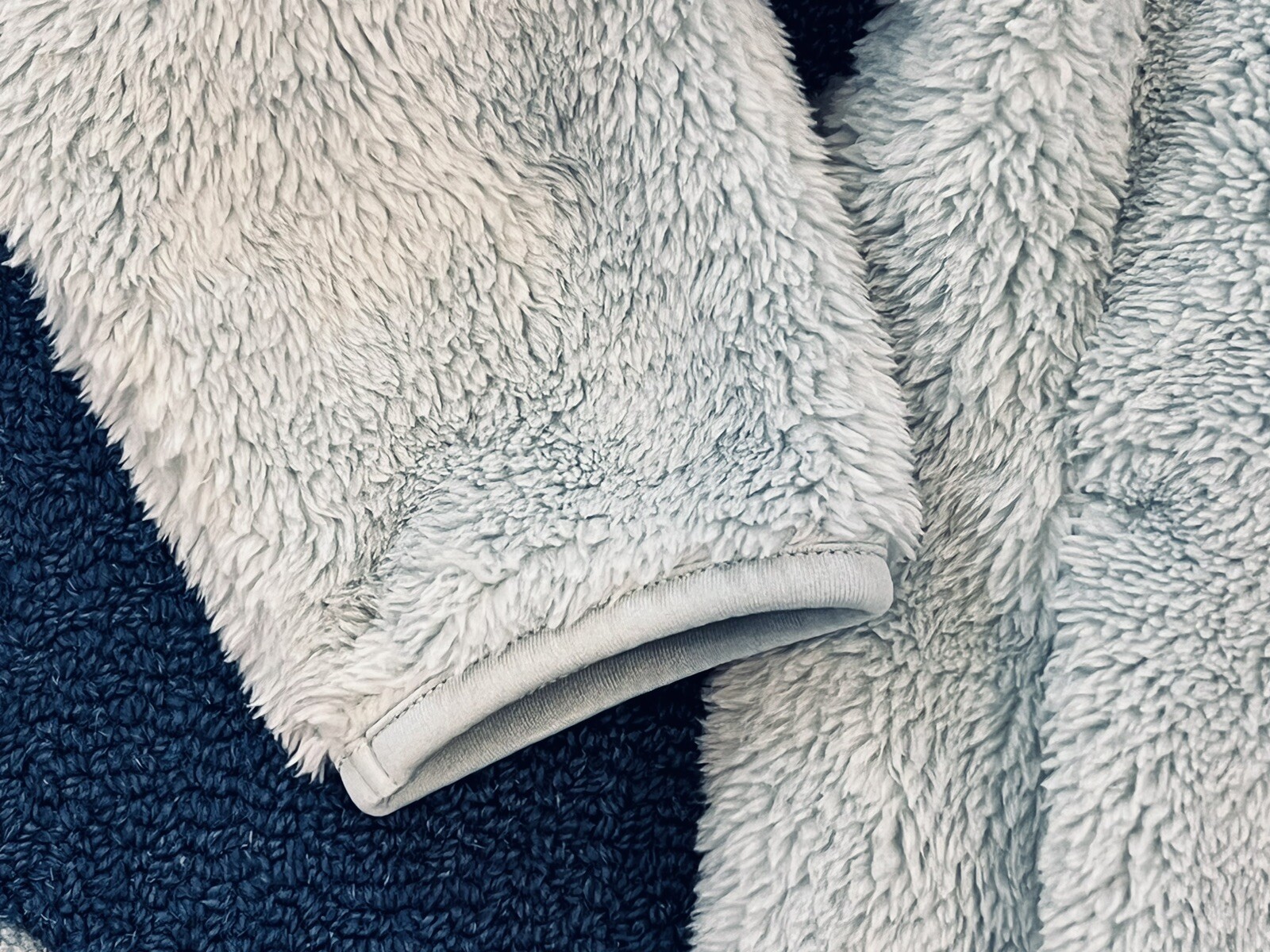 NEW Uniqlo Girls 5-6 Light Blue Fluffy Yarn Original Fleece Full Zip Jacket NWT