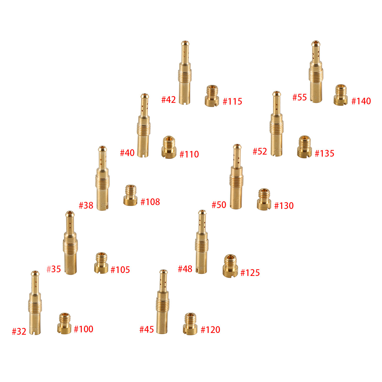 20*Carburetor Slow/Pilot Main Jets for PWK Keihin OKO CVK 32 42 55 100 140 US