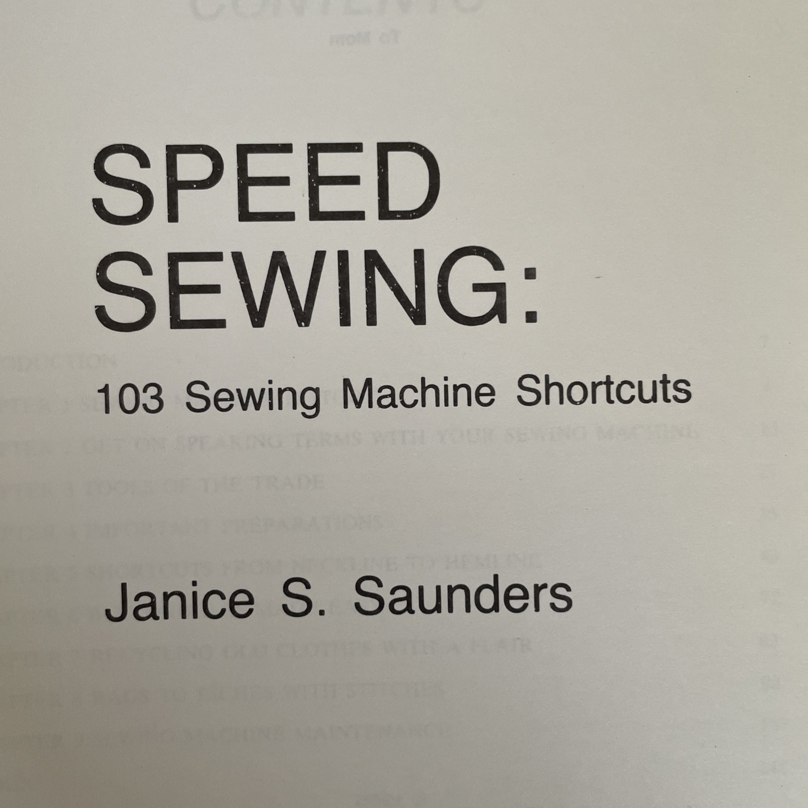 Speed Sewing Book Sewing Short Cuts Janice Saunders