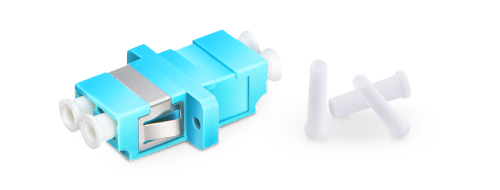 Fiber Optic Adapter/Coupler, LC to LC Duplex, Multimode, Aqua-(QTY 6 )- 63121