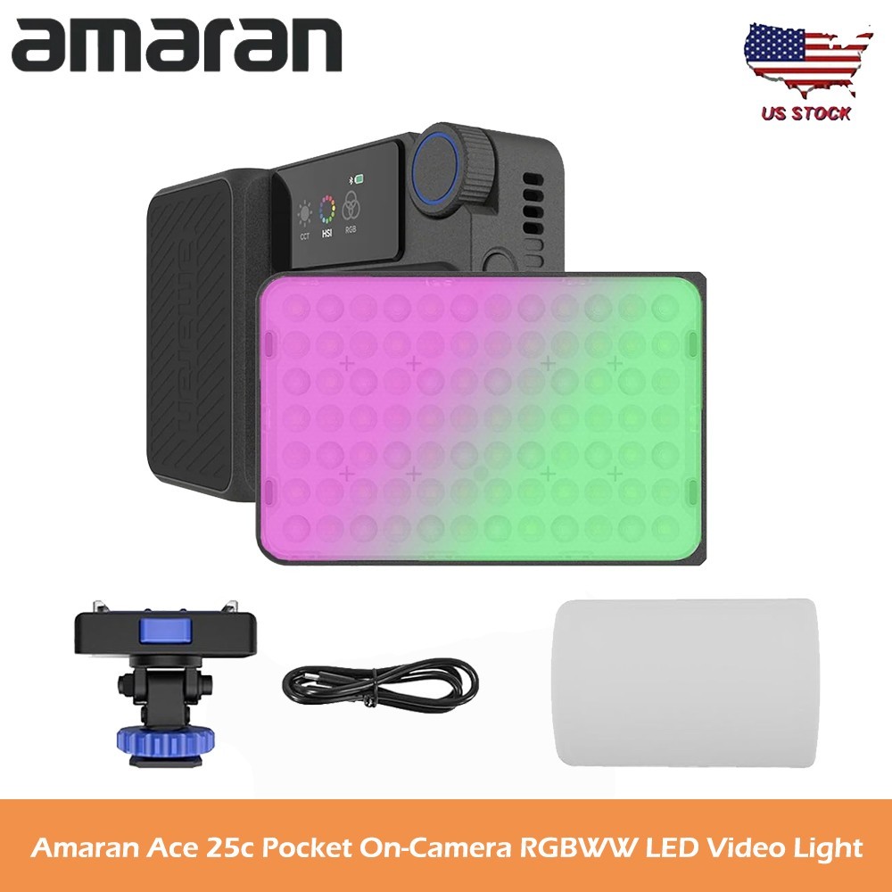 Amaran Ace 25c Pocket RGBWW LED Light Boost Mode Up to 32W Full-Color Mini Light