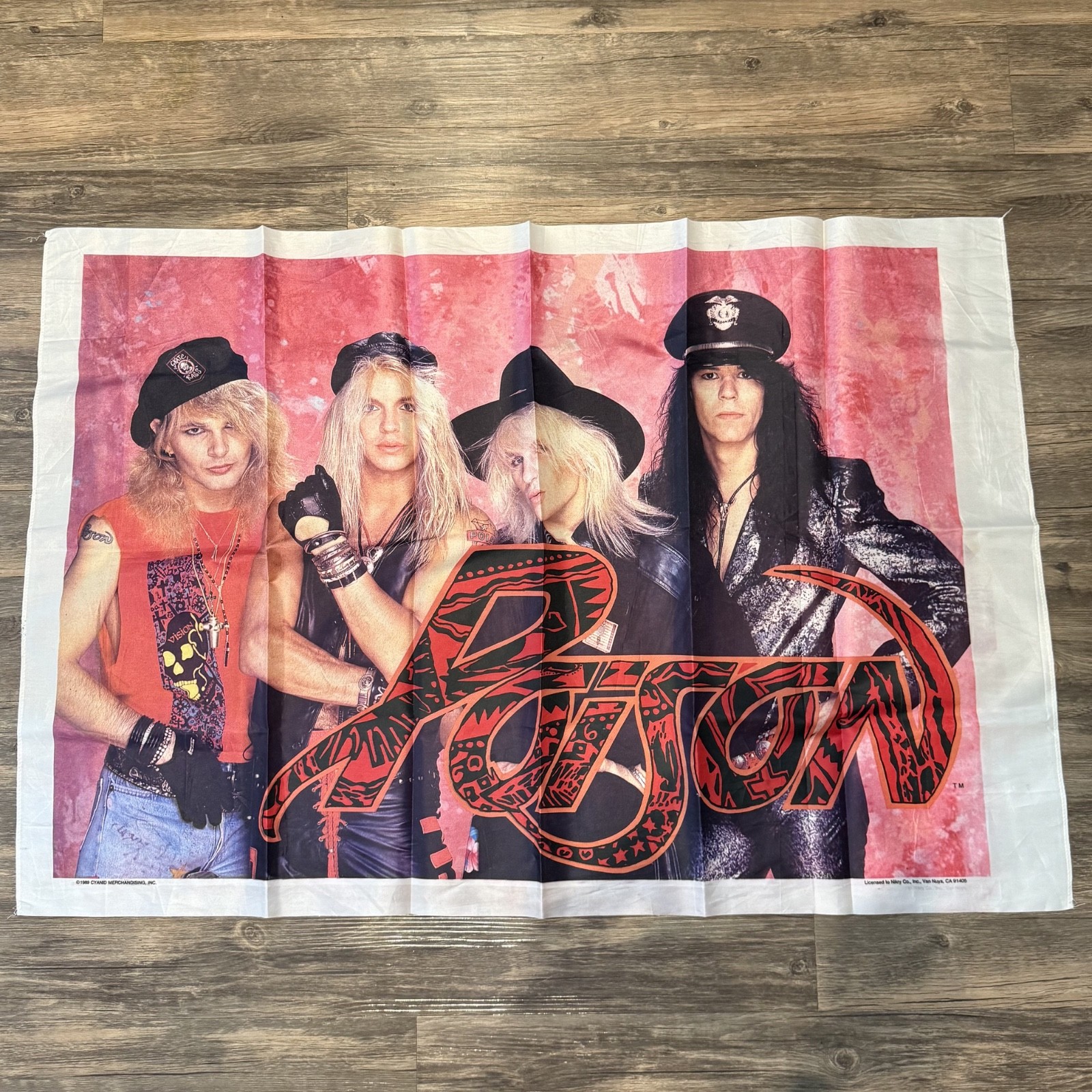 Posion Band 1988 Fabric Poster Banner Flag Rare Vintage 43"x29" Bret Michaels