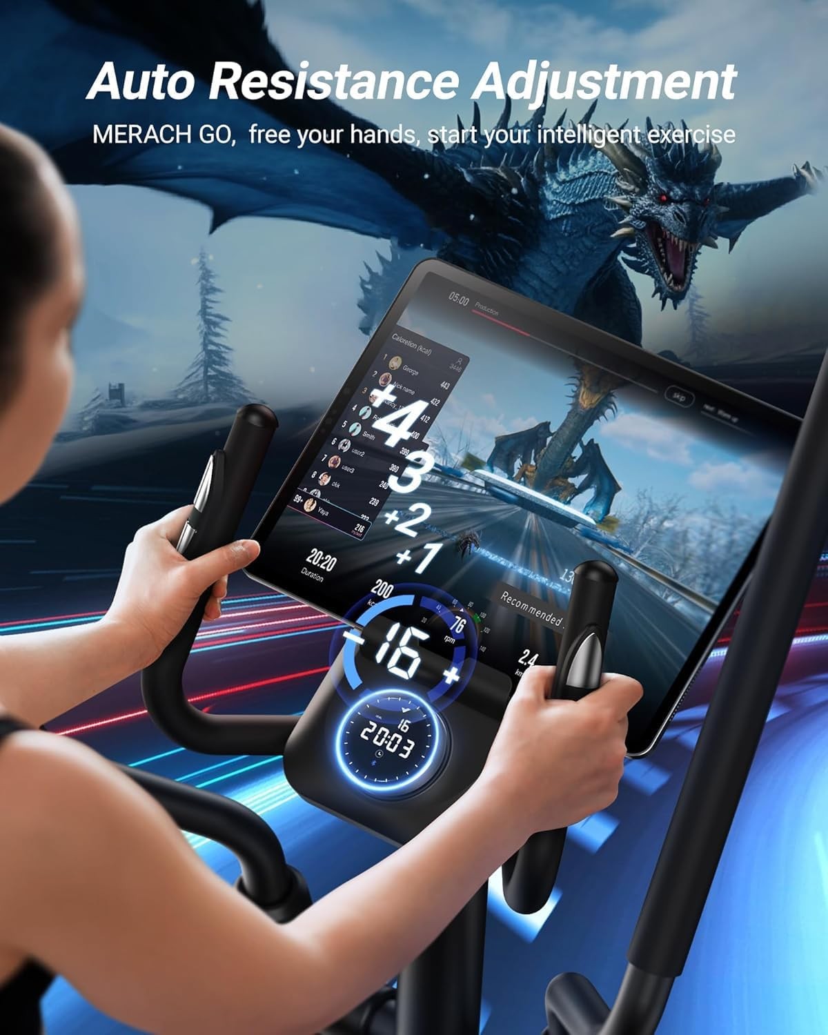 MERACH Elliptical Machine with 16Level Resistance Magnetic Drive System Home Use