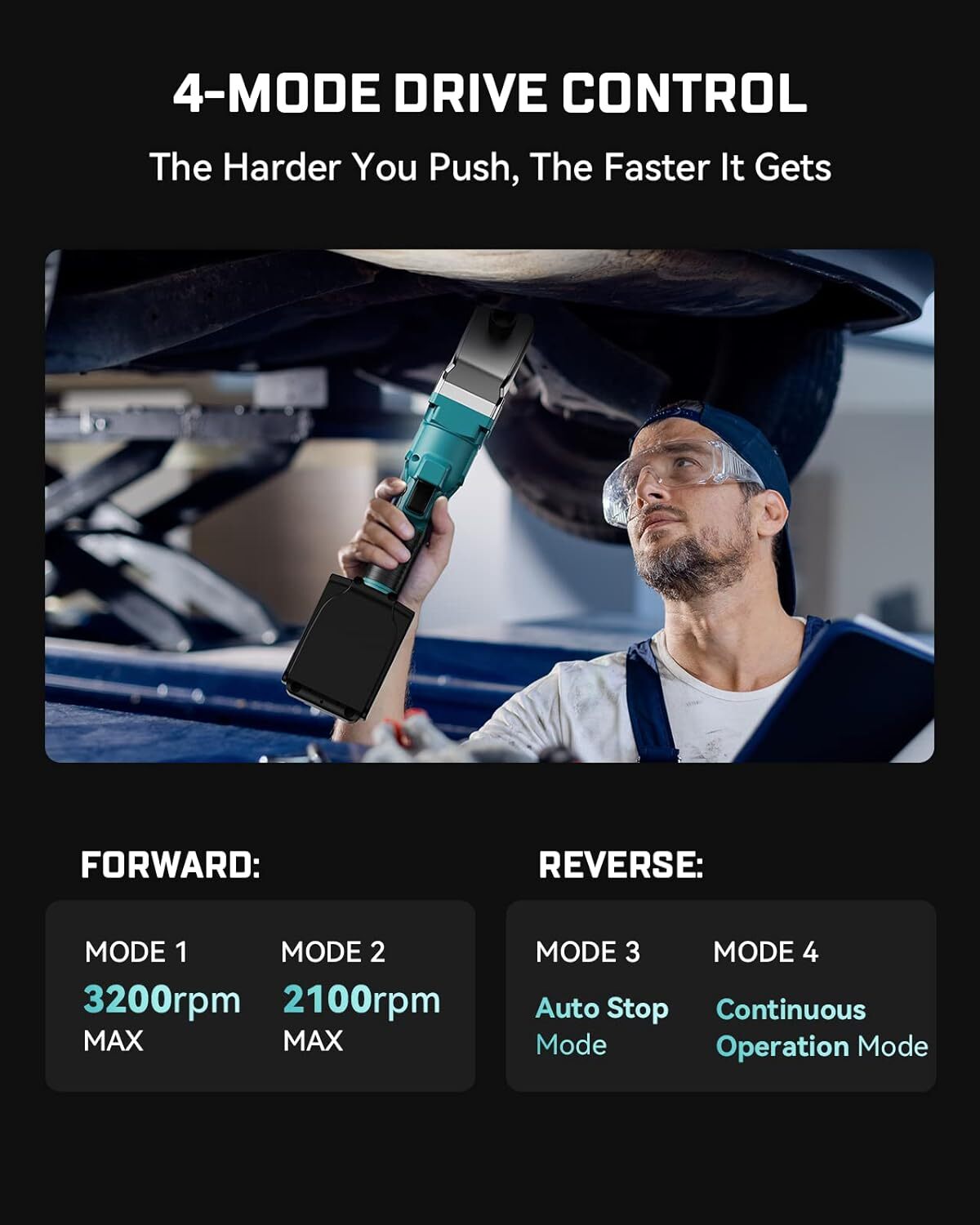 Seesii Cordless 1/2" Right Angle Impact Wrench Kit w/ 2*Batteries 220Ft-lbs tool