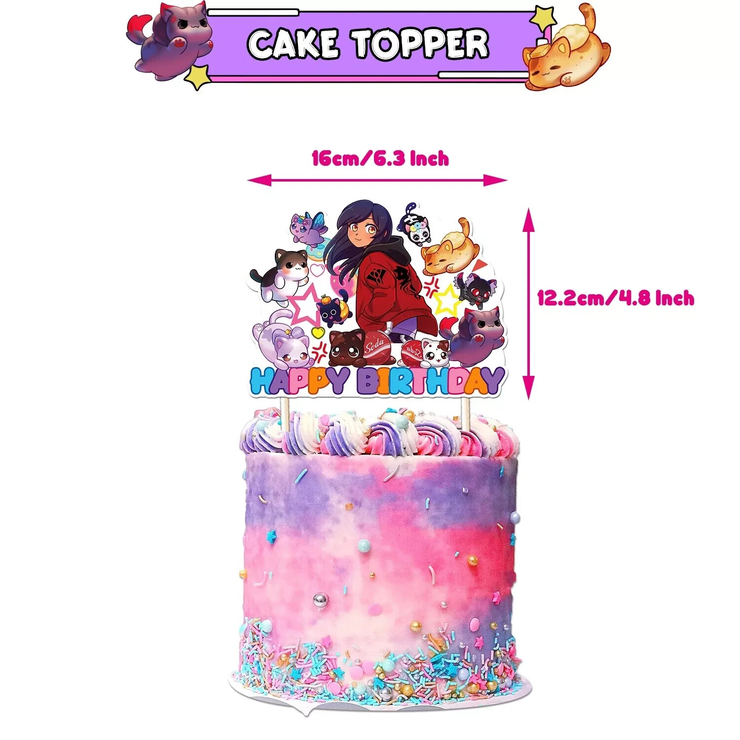 Aphmau Cat Theme Birthday Party Supplies Kit for Kids Decoration