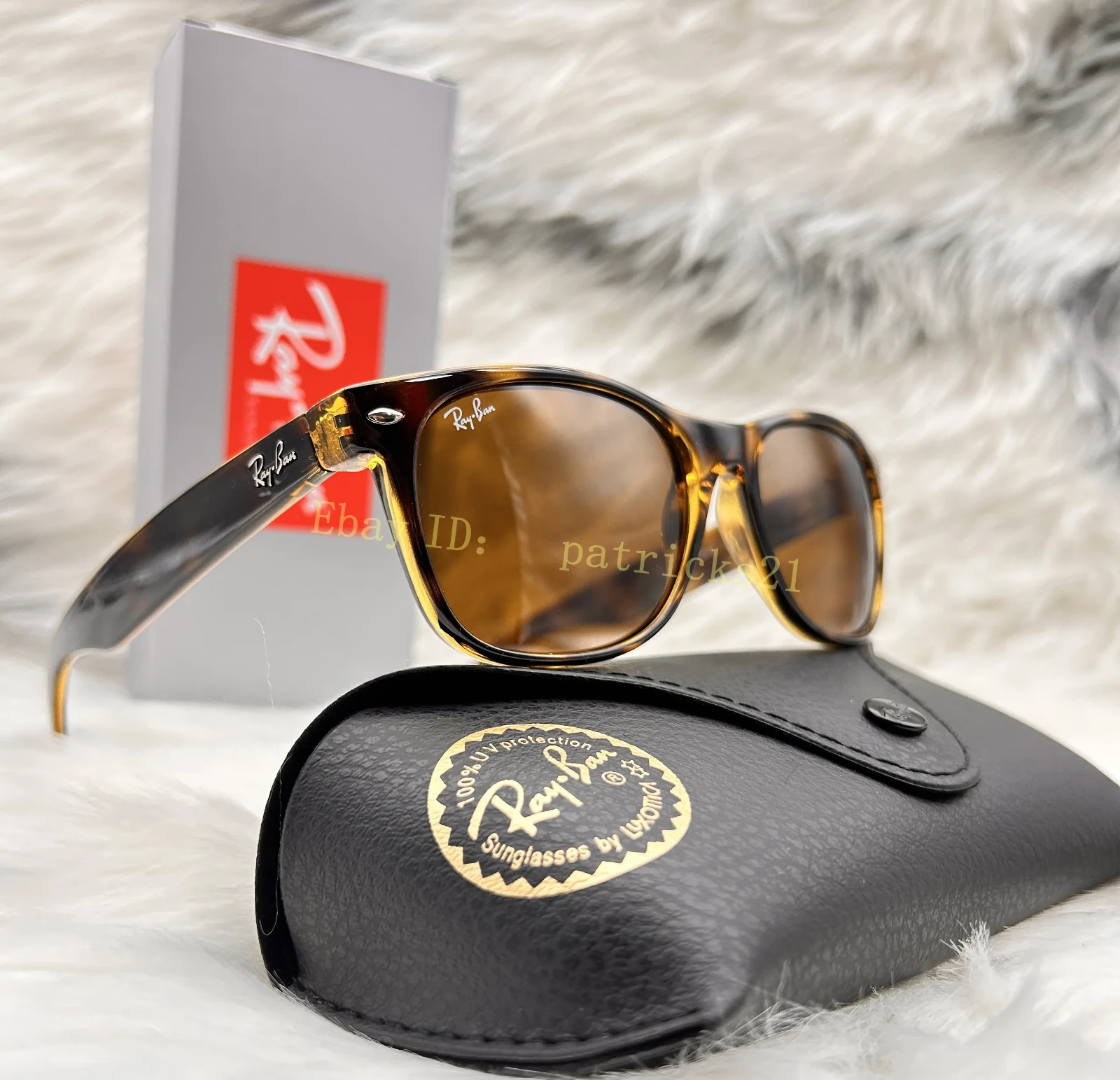 Ray-Ban RB2132 Wayfarer Sunglasses 55mm B-15 Brown Lens Havana Frame Unisex